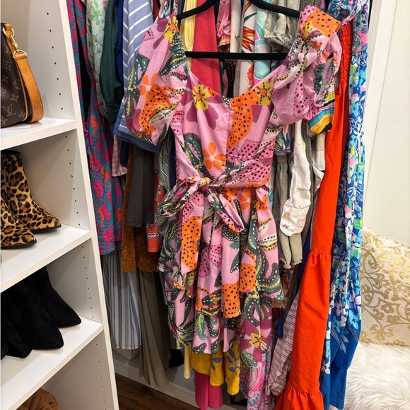 Floral Pink Ruffle Dress - Picture 3 of 3